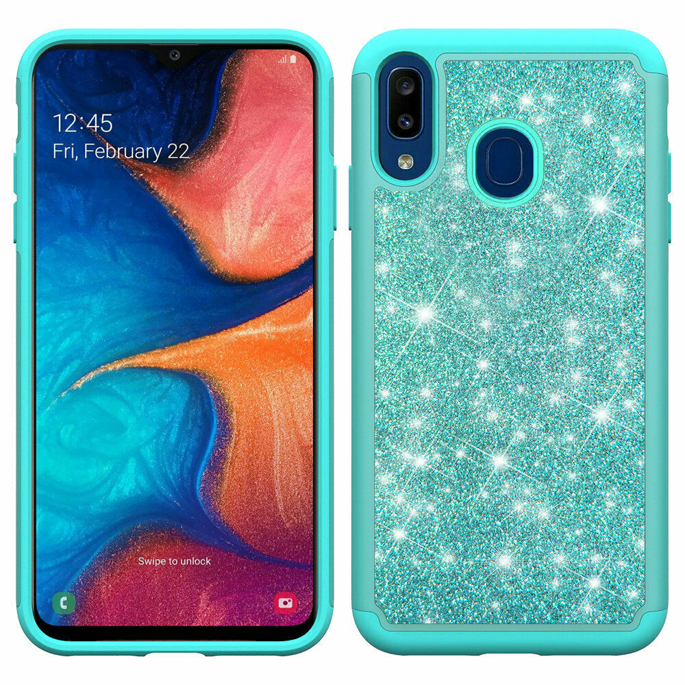 GSA Glitter Bling Hybrid Case for Samsung Galaxy A20/A50 - Teal