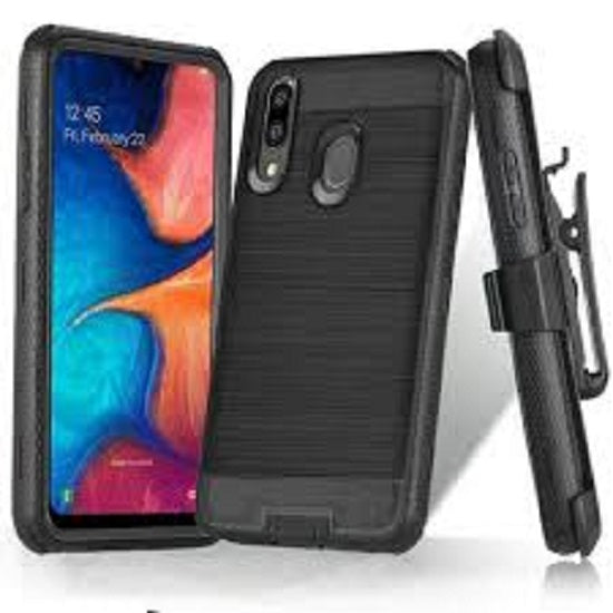 GSA Brushed Stand Holster Case for Samsung Galaxy A20/A50 - Black