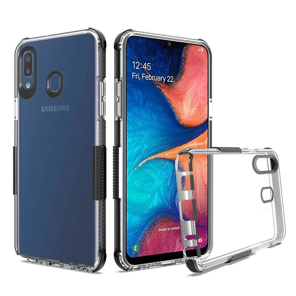 GSA Premium Spine Edge Bumper Case for Samsung Galaxy A20/A50 - Clear Black