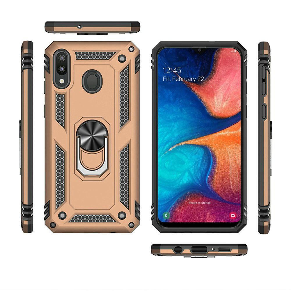 GSA Shockproof Case Magnetic Ring for Samsung Galaxy A20/A50 - Gold