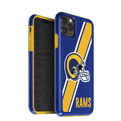 FOCO NFL Los Angeles Rams Dual Hybrid Case For Apple iPhone 11 Pro, XS & X (5.8")