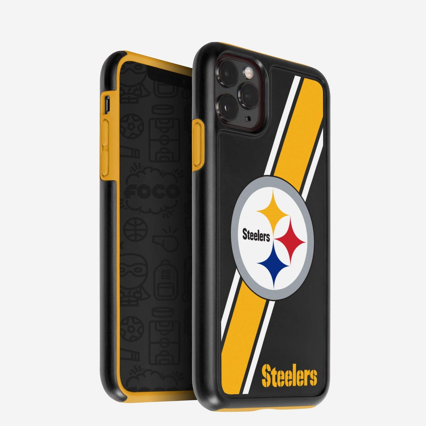 FOCO NFL Pittsburgh Steelers Dual Hybrid Case for Apple iPhone 11Pro, XS & X (5.8")