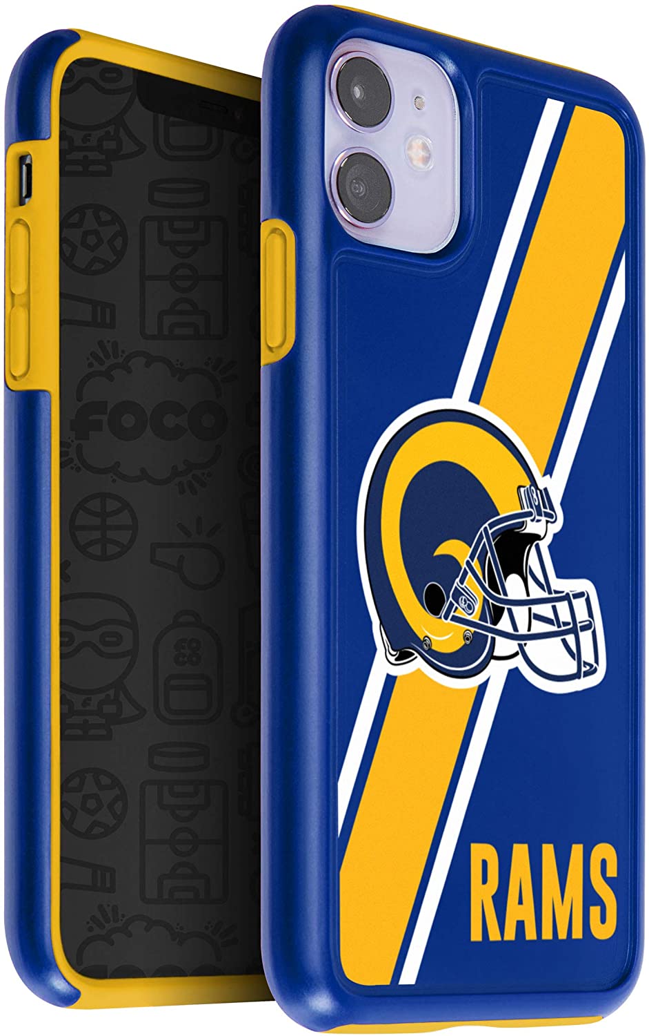 FOCO NFL Los Angeles Rams Dual Hybrid Case for iPhone 11 & XR (6.1")