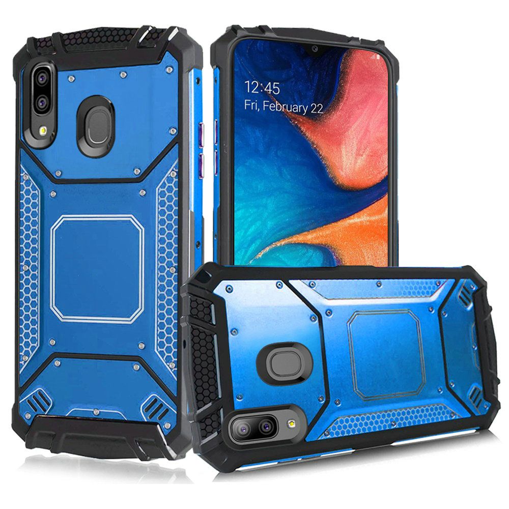 GSA Screw Metal Jacket Case for Samsung Galaxy A20/A50 - Blue/Black