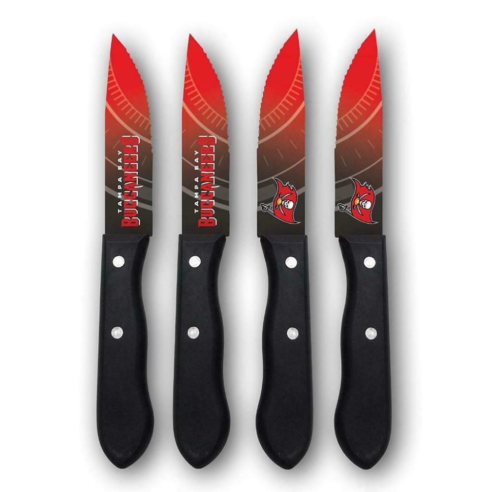 Sports Vault NFL Tampa Bay Buccaneers Steak Knives Set of 4 Licensed