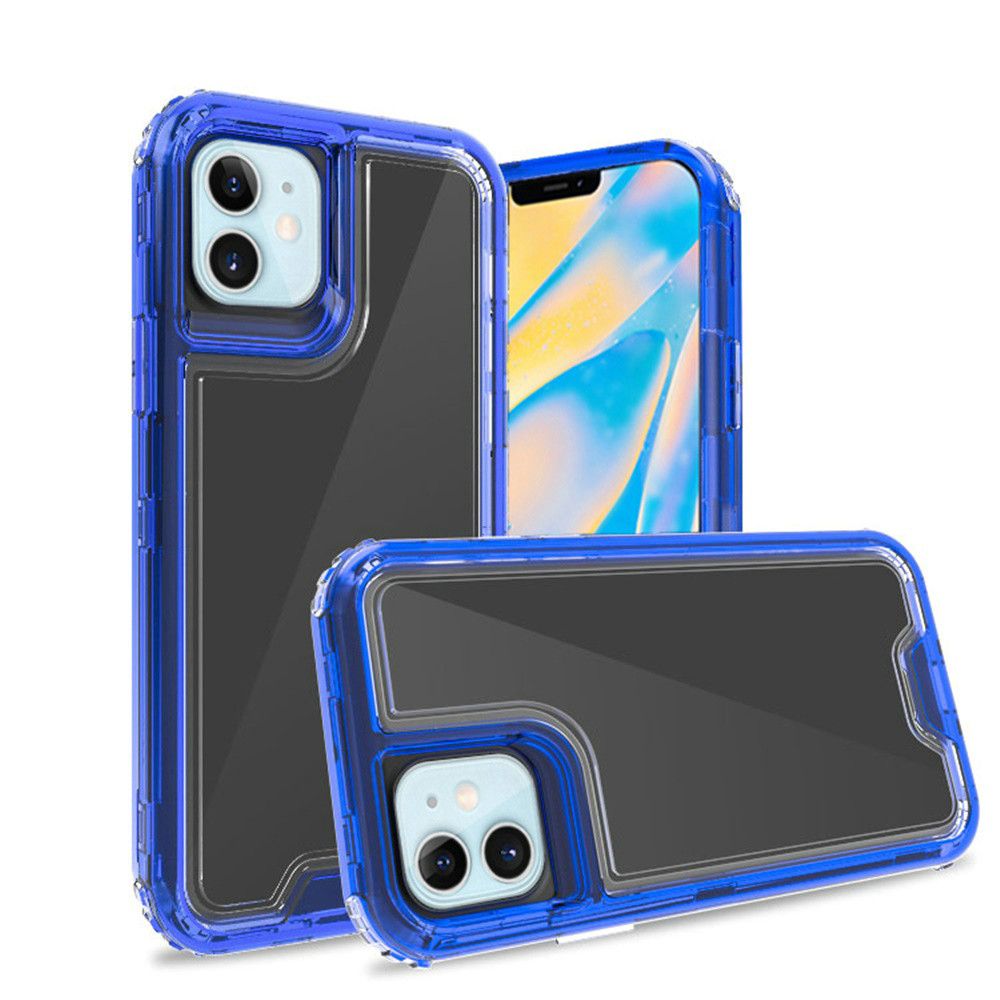 GSA Premium Transparent Hybrid Snap-On Case For iPhone 12 Mini (5.4") Clear & Blue