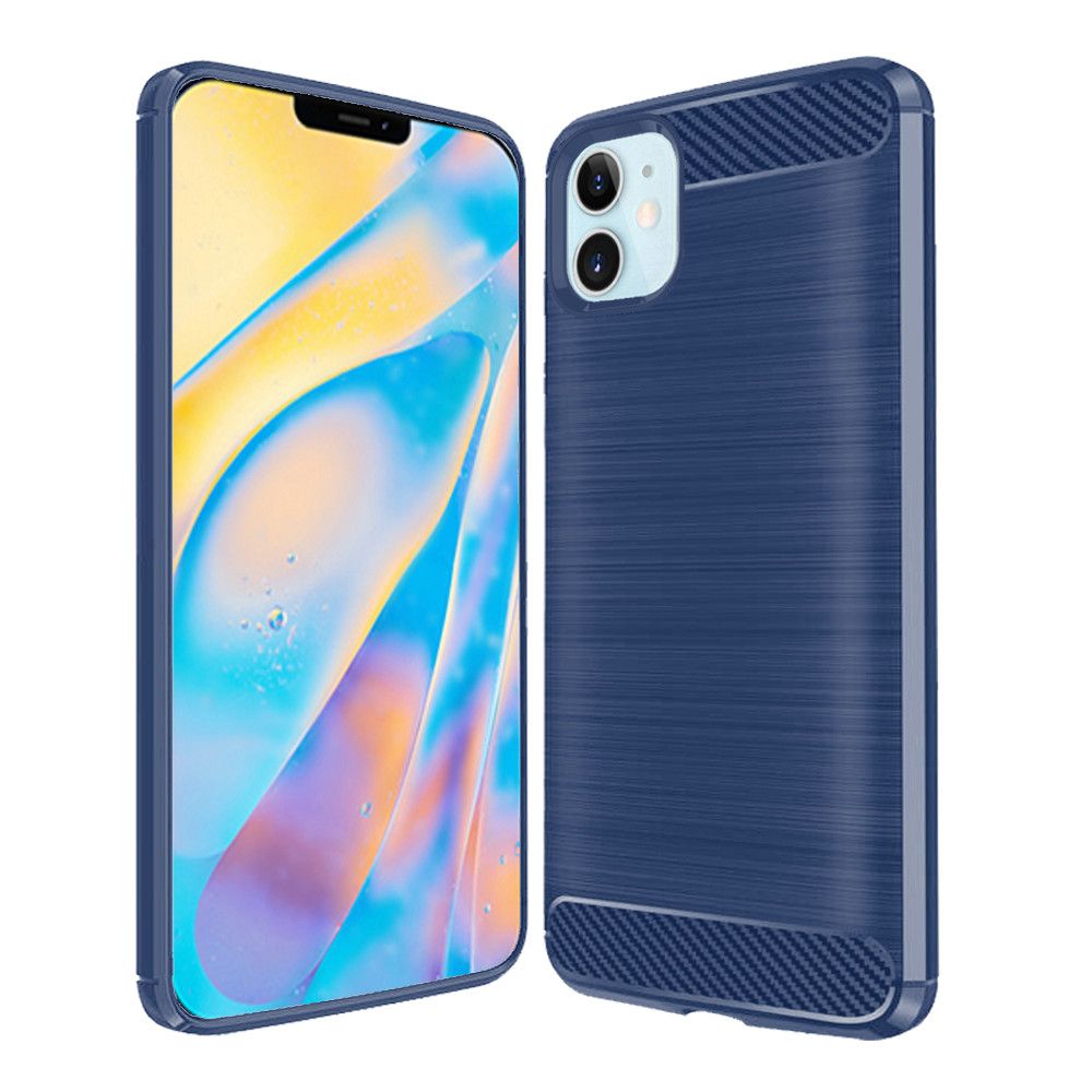 GSA Carbon Fiber Look TPU Gel Skin Case For iPhone 12 Mini (5.4") Blue