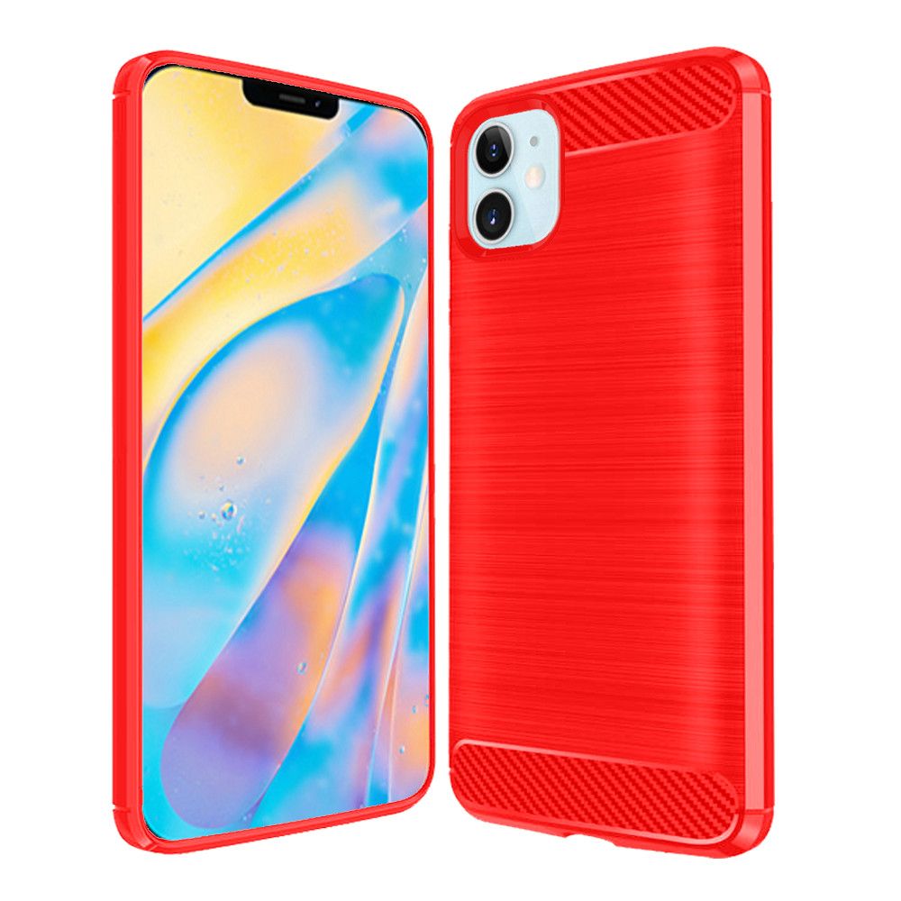 GSA Carbon Look TPU Gel Skin Case For iPhone 12 Mini (5.4") Red