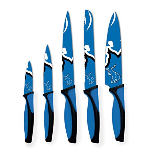 Sports Vault NFL Detroit Lions Officially Licensed Kitchen Knives Set of Five