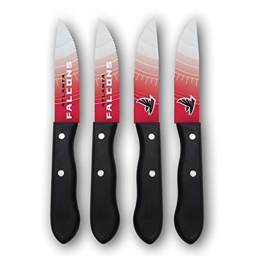 SV NFL Atlanta Falcons Steak Knives Set 430 Stainless Blades Licensed