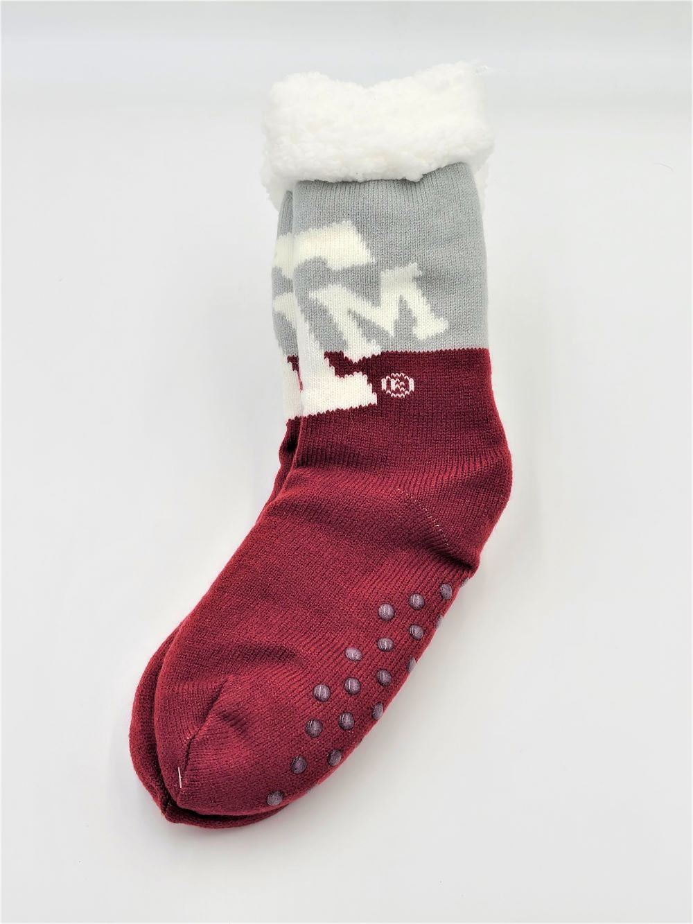 FOCO NCAA Licensed Texas A&M Aggies Color Block Footy Slippers Non-Skid Bottom