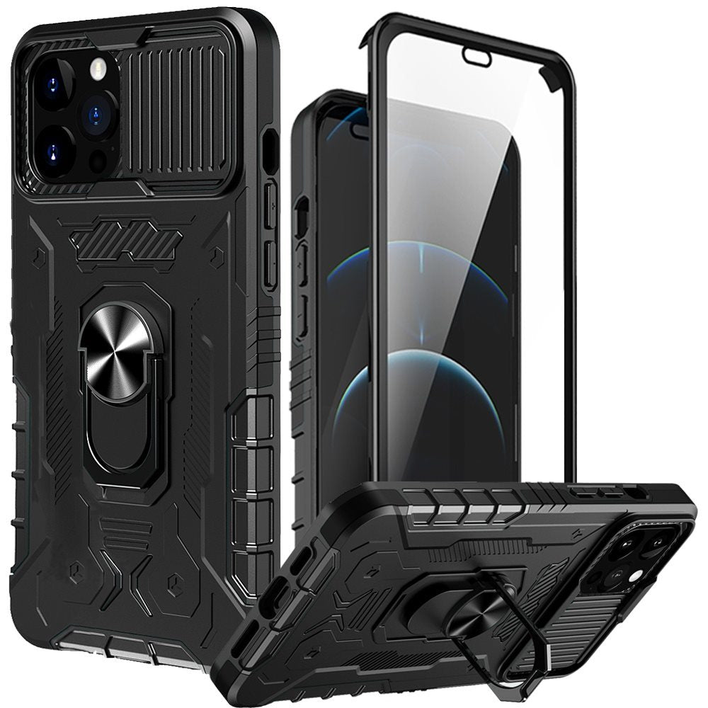 GSA Premium Defense Case w/Tempered Glass for iPhone 12 Pro Max 6.7" - Black