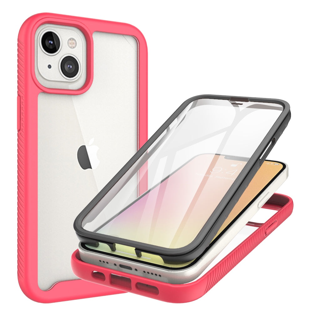 GSA Shockproof Bumper Case w/Pet Screen Protector For iPhone 13 (6.1") - Red