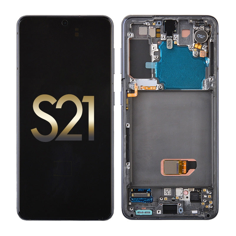 GSA OLED Screen Digitizer Frame for Samsung Galaxy S21 Phantom Gray