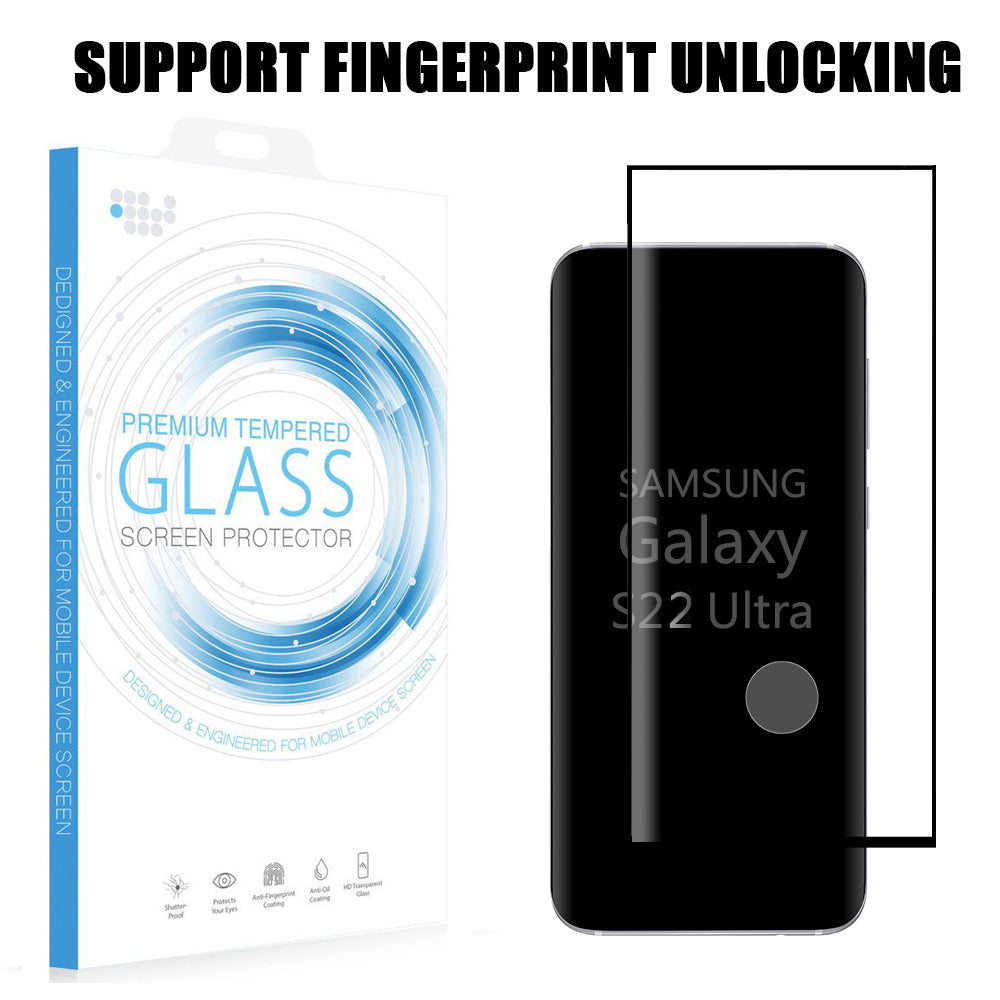 GSA Black Boarder Tempered Glass Screen Protector for Samsung S22 Ultra