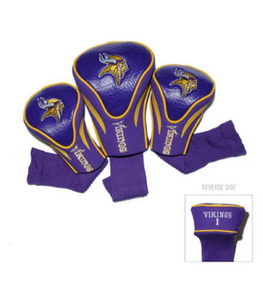 Team Golf NFL Minnesota Vikings Contour Golf Club Headcovers 3-Pack