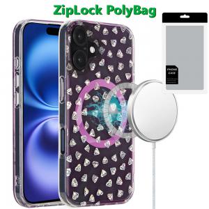 GSA IPhone16+ MagSafe Dual Layer Diamond Pink 6.7 screen