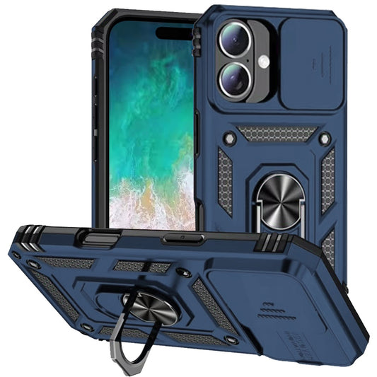 GSA iPhone 16 Plus 6.7 inch Ring Magnetic Kickstand Hybrid - Blue