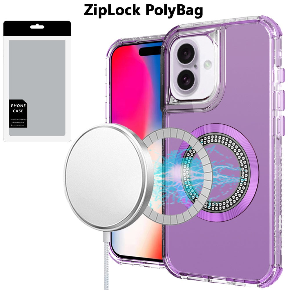 iP16 Glitter CircleChrome Purple
