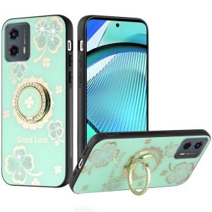 IP14+ Ring Leaf Diamond Teal