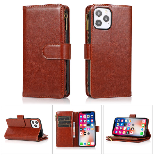 SAMA145A LUX ZIPPER WALLET BROWN