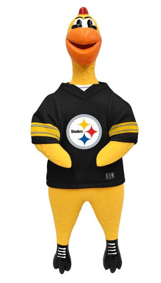 LE NFL Pittsburgh Steelers Team Rubber Chicken Dog Toy