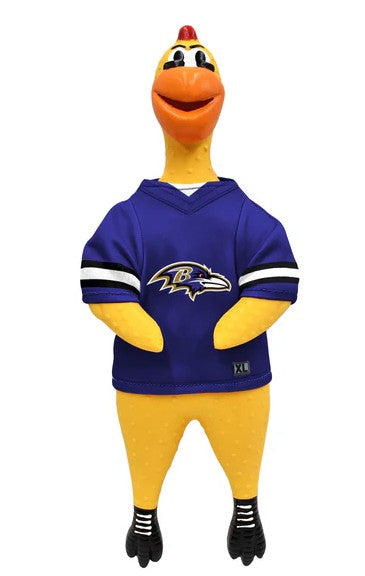 LE NFL Baltimore Ravens Team Rubber Chicken Dog Toy