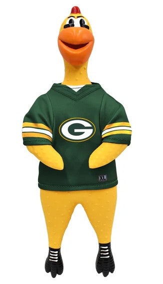 LE NFL Green Bay Packers Team Rubber Chicken Dog Toy