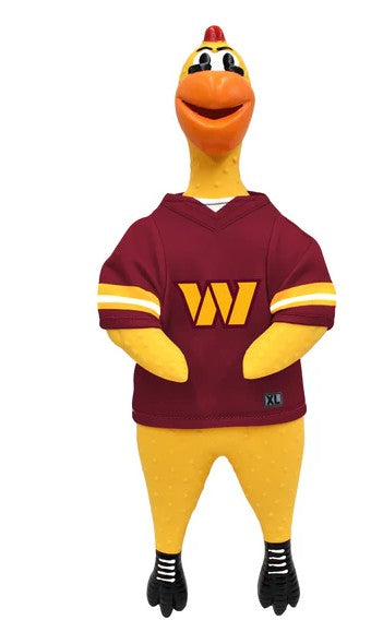 LE NFL Washington Commanders Team Rubber Chicken Dog Toy