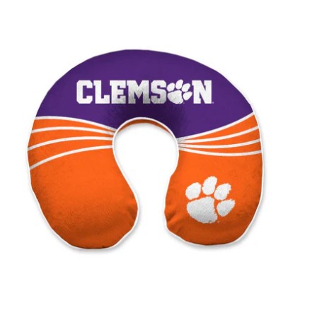 PGS NCAA Clemson Tigers Travel Head & Neck Relaxation Pillow Snap Close