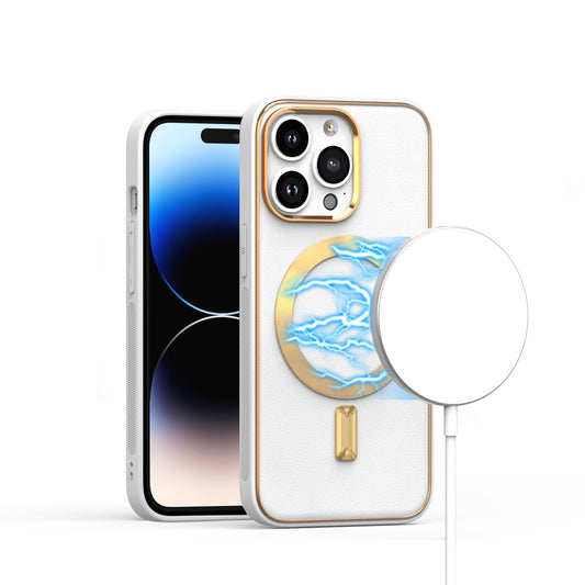 iP14Pro MagSafePU Leather White