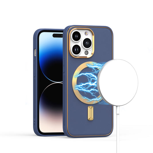 iP14Pro MagSafePU Leather NavyBl