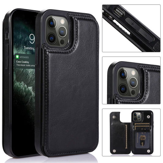 IP14PRO LUX LTHR MAG CC Black