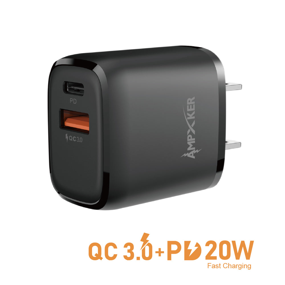 Home Ch 2 outlet USB 20W Amp BLK