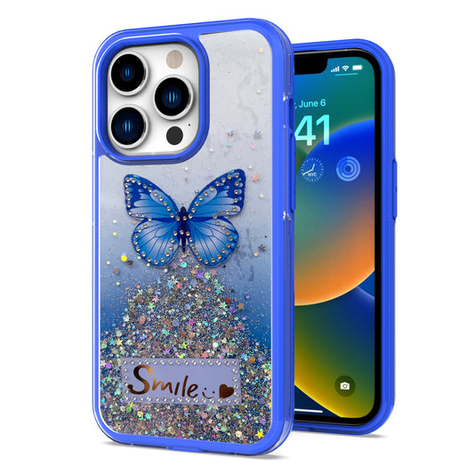 iP14+ Happy Glitt Butterfly Blue