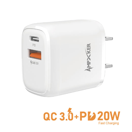 Home Ch 2 outlet USB 20W Amp Wht