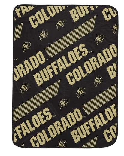 PGS NCAA Colorado Buffalos Slanted Half Wordmark Ultra Soft Throw Blanket 50x70