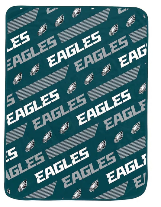 PGS NFL Philadelphia Eagles??Slanted Half Wordmark Ultra Soft Throw Blanket 50x70