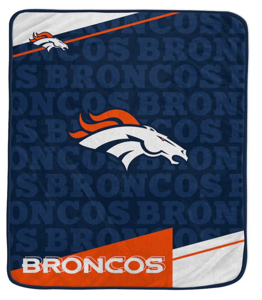 PGS NFL Denver Broncos Diagonal Ghost Ultra Soft Throw Blanket 50x60