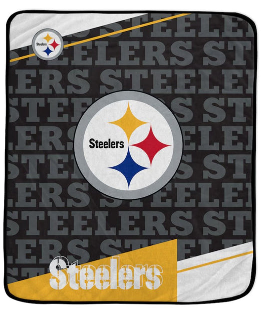 PGS NFL Pittsburgh Steelers Diagonal Ghost Ultra Soft Throw Blanket 50x60