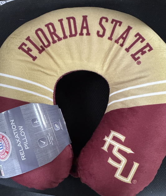 PGS NCAA Florida State Seminoles Travel Head & Neck Relaxation Pillow Snap Close