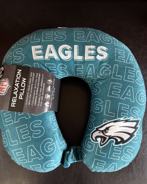 PGS NFL Licensed Philadelphia Eagles Travel Head & Neck Relaxation Pillow Wordmark