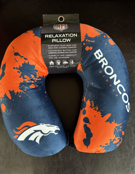 Pegasus NFL Licensed Denver Broncos Travel Head & Neck Relaxation Pillow Splatter Print
