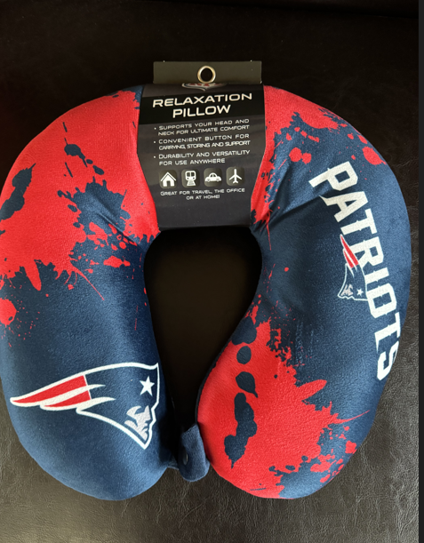PGS NFL Licensed New England Patriots Travel Head & Neck Relaxation Pillow Splatter Print