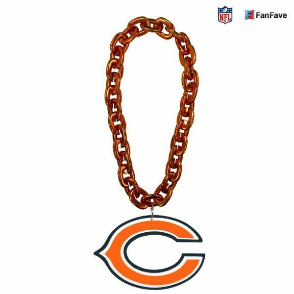 Aminco NFL Licensed Chicago Bears 3D Fan Chain Orange Chain