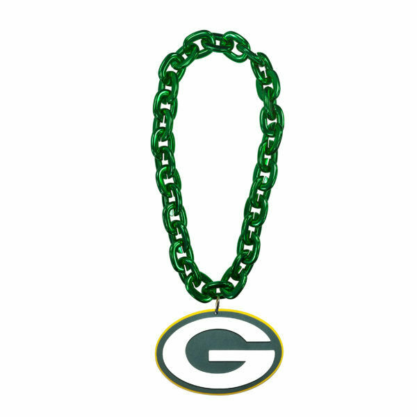Aminco NFL Licensed Green Bay Packers 3D Green Fan Chain Foam Magnet GOLD Chain
