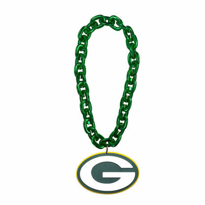 Aminco NFL Licensed Green Bay Packers 3D Green Fan Chain Foam Magnet GOLD Chain
