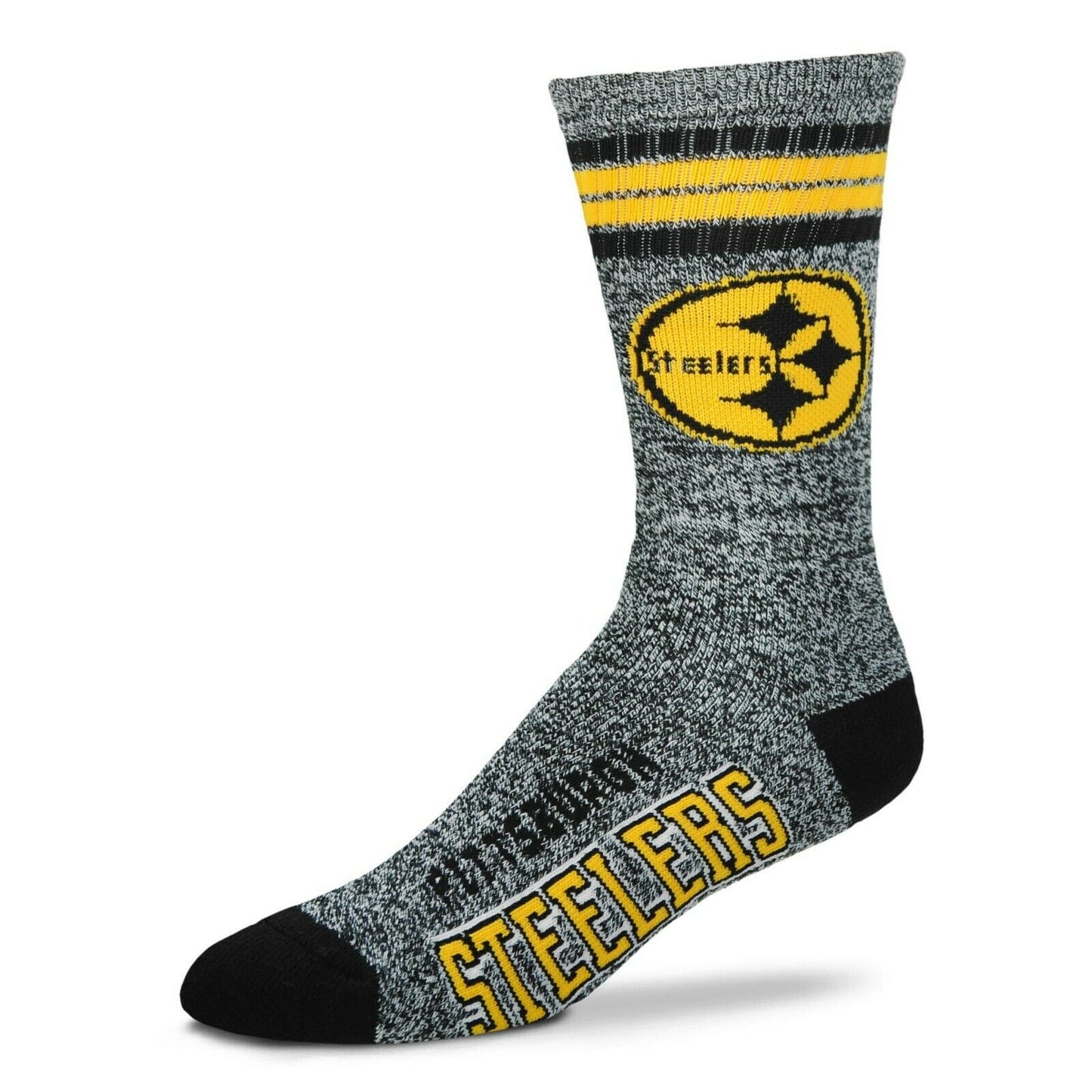 FBF NFL Pittsburgh Steelers Got Marbled? Crew Socks, Men's Large