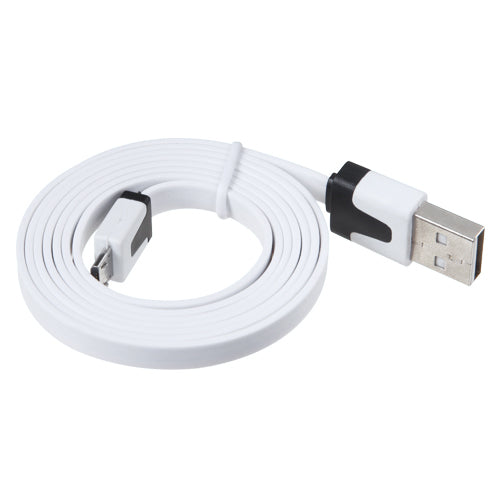 MICRO USB AFTERMARKET WHITE NOODLE SYNC and Charging CABLE