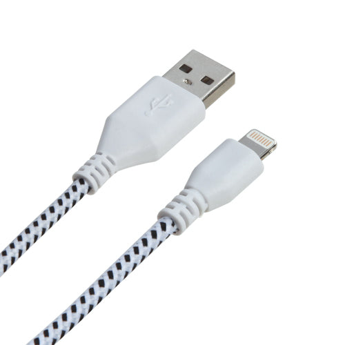 MyBat White Woven Pattern USB Data Cable - 6 FT